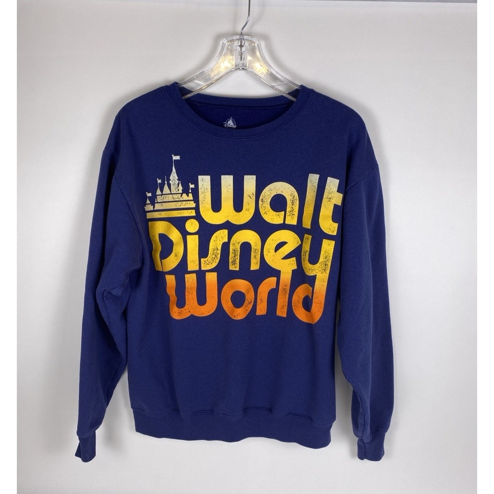 Disney Sweatshirt Adult Medium Blue Fleece Walt Disney World Graphic Comfort - Picture 2 of 7